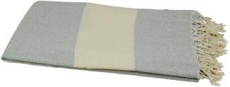 Hamamtuch grau naturbeige Zickzack