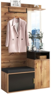 HAUSS SPOLE Garderoben-Set Garderoben-Set Flurgarderobe Garderobe Flurkleiderschrank, (oberes Ablagefach, Flurgarderobe Sitzbank, 1-St)
