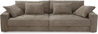Big-Sofa 284 cm breit Wellenunterfederung Lounge-Couch Stauraum Cord Braun Taupe