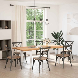 vidaXL Esstisch mit Baumkanten 220x100x74 cm Massivholz Eiche Rechteck 3305198