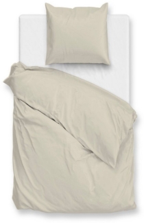 ZO HOME Bettwäsche Percalle Bettwäsche 155 Cool Beige 155x220 Cool-Beige Uni, Perkal, 2 teilig, Bettwäsche 155x220 Baumwollbettwäsche Perkal Uni