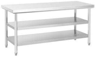 Royal Catering Arbeitstisch 180 x 70 cm Edelstahltisch 600 kg Edelstahl Zerlegetisch 3 Ebenen