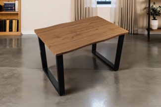 SAM® Esstisch Thora, verschiedene Holz-Optiken, U-Metallgestell, Baumkante