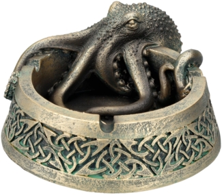 Figuren Shop GmbH Aschenbecher Aschenbecher - Oktopus - Ascher keltische Zeichen Krake Dekoration