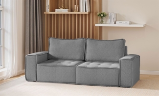 Sofa Modulsofa 2-teilig SANDE 2-Sitzer Stoff Raven Grau