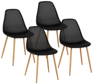 Fromm&Starck Esszimmerstuhl Stuhl 4er Set Lehnstuhl Kunststoff Metallbeine bis 150 kg Designstuhl