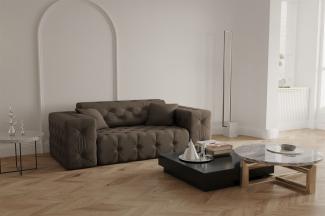 Sofa Designersofa CHANTAL 2-Sitzer in Stoff Opera Velvet Braun