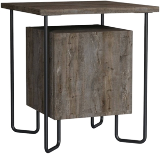 Dmora Nachttisch Nargis, Niedrige Kommode, Tisch, Multifunktionaler Nachttisch, 40x40 h45 cm, Braun