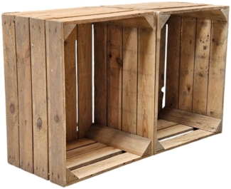 Holzkisten Obstkisten Vintage Natur 50 x 40 x 30 cm im 2er Set