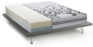 Dmora Incoronata-Doppelmatratze, Memory-Schaum- und Waterfoam-Matratze, 100 % Made in Italy, milbenhemmend und hypoallergen, 160 x 190 x 22 cm
