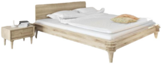 Bett Haris 210 x 80 cm Wildeiche Bianco