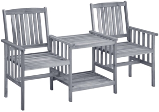 vidaXL Gartenstühle mit Teetisch und Kissen Massivholz Akazie 3061309