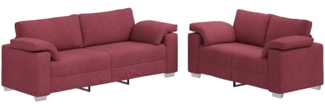 vidaXL Sofa Set 2 pcs Weinrot 219 x 77 x 82 cm Stoff 3324743