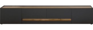 Lowboard Cintia / City , Holzwerkstoff , Schwarz, Holzfarben , 220 x 40 x 45 cm