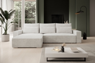 storez24 Ecksofa Alice, wahlweise mit Bettfunktion und Bettkasten, Steppung im Sitzbereich