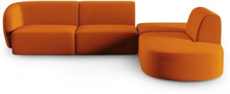 Micadoni Modulares Ecksofa Shane 5-Sitzer Rechts Samtstoff Terrakotta