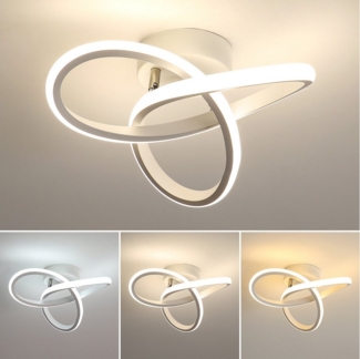 Goeco LED Deckenleuchte dimmbar 3000K/4000K/6000K, 16W LED Pendelleuchte, mit floralem Design, weiß