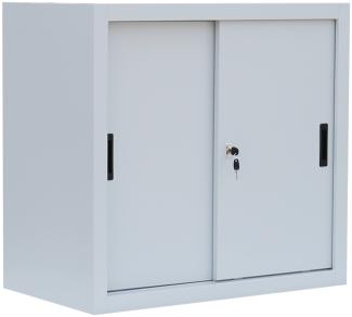 Schiebetürenschrank Schiebetüren Büro Aktenschrank Sideboard aus Stahl Lichtgrau 750 x 800 x 450 mm (H x B x T) 550080