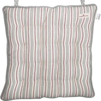 Greengate Sitzkissen Wende-Stuhlauflage Cara Red-Grey (40x40cm) COTSEALCAA1004