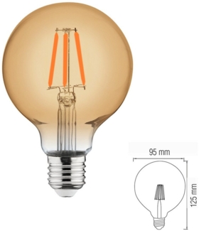 Aigostar LED-Filament 20W E27 Filament Retro Vintage Nostalgie Leuchtmittel in verschiedene, E27, Warmweiß, Bernstein, G95, IP20, E27