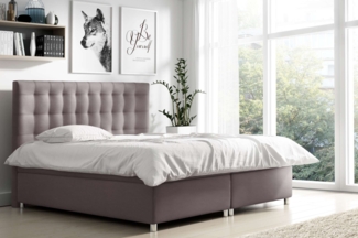 99rooms Riverside Boxspringbett Kunstleder 200x200 cm Grau