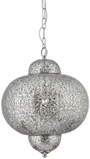 Pendelleuchte, Glänzend Nickel, H 88 cm, FRETWORK