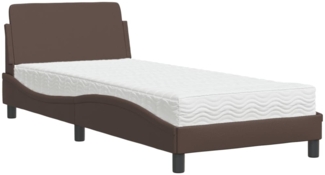 vidaXL Bett mit Matratze "Dover" Braun 80x200 cm Kunstleder 3208299