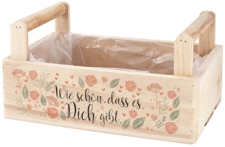 Herz & Heim Geschenkbox aus Holz mit Aufdruck "Wie schön, dass es Dich gibt"
