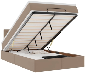 vidaXL Ottoman-Bett mit Matratzen & LEDs 120x200cm Kunstleder 3312151