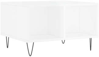 Couchtisch, Sofatisch Hochglanz-Weiß 60 x 50 x 36,5 cm Holzwerkstoff