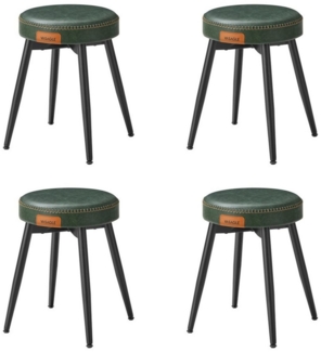 Vasagle Esszimmerstühle (4 St), Sitzhocker, EKHO Series, Kunstleder, 48,2 cm hoch, waldgrün