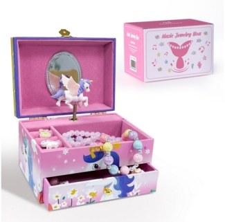 AdelDream Schmuckkasten Musik-Aufbewahrungsbox mit Einhorn Engelsflügeln