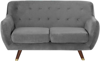 2-Sitzer Sofa Samtstoff grau BODO