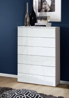 Kommode Anrichte Sideboard Wohnzimmer weiß Hochglanz 70cm