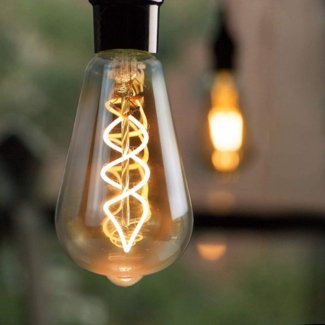 ZMH LED-Leuchtmittel Vintage Glühlampe ST64 2200K 4W Filament Beleuchtung, E27, 1 St, warmweiß, warmweiß