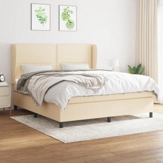 Boxspringbett mit Matratze Stoff Creme 180 x 200 cm, Härtegrad: H2 [3127906]