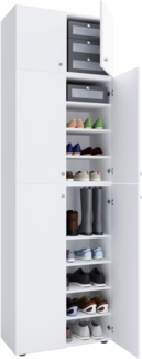 VCM Schuhschrank Lona 917784 Weiß H. 240 x B. 70 x T. 39 cm