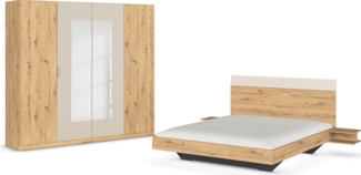 rauch Schlafzimmer-Set Monza, mit Drehtürenschrank Breite 226 cm, Bettanlage in 2 Breiten