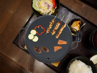 Elektro Tischgrill Ø40cm für 4 Personen, Teppanyaki mit Fettauffangschale, 2000W