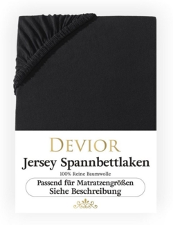 Devior Spannbettlaken für Topper bis 10cm Höhe, aus 100% atmungsaktiver Baumwolle 135 g/m², Jersey, Gummizug: Rundumgummizug, Bettlaken für Topper und dünne Matratzen - extra weniger Stoff