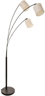 my home Stehlampe Ahrhütte, ohne Leuchtmittel, Stehlampe, 3-flammig mit Leinenschirm, 148 cm hoch, Bogenlampe