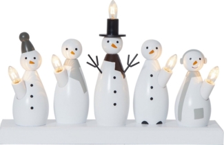 Dekoleuchte Snowman, Holz, weiß