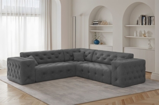 Ecksofa Designersofa CHANTAL in Stoff Moly Anthrazit Seite Universal