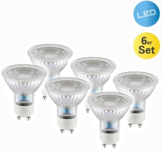 näve LED-Leuchtmittel Marla, GU10, 6 St, Warmweiß, 6er Set GU10/5W warmweiß 3000K 450lm nicht dimmbar d: 5cm