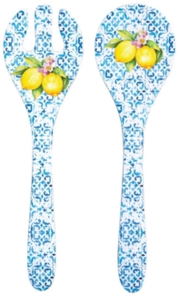 EasyLife Salatbesteck Ischia, Spülmaschinengeeignet, Mehrfarbig, Motiv: Zitronen