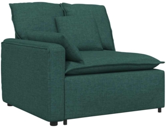 vidaXL Modulares Sofa Endmodul mit Armlehne Kissen Dunkelgrün 100 cm 4104391