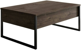 Dmora Wohnzimmertisch Lavinia, Niedriger Wohnzimmertisch, Kaffeeregal, Couchtisch für Sofa, 90x60h40 cm, Walnuss und Schwarz