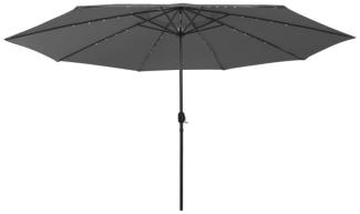vidaXL Sonnenschirm mit LED-Beleuchtung 400 cm Anthrazit 312532