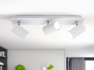 TRIO Leuchten LED Deckenstrahler, Dimmfunktion, LED wechselbar, Warmweiß, Balken-lampe innen Treppenhaus, Deckenlampe Lichtspots, Breite 48cm