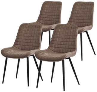 ML-DESIGN Polsterstuhl Esszimmerstühle mit Rückenlehne moderne Design Kunstleder Küchenstühle (4 St), Wohnzimmerstuhl Esstischstühle 4er Set Braun Pu-Leder bis 120 kg